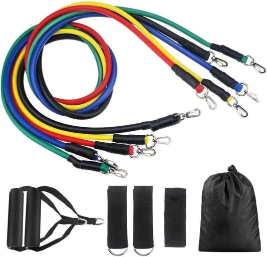 11Pcs Resistance Bands Workout Set | Exercise Bands with Handles, Door Anchor & Ankle Straps